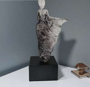 Ornement d'aile abstraite texturé sculptural vieilli de collection d'art pour coin d'art du salon - Product Image 3