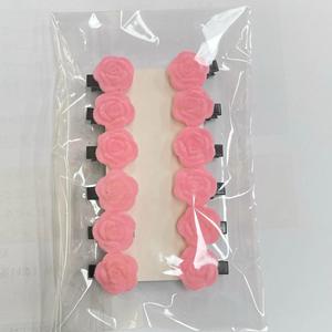 Accesorio para el Cabello de Niña, Clip Lateral con Flecos de Terciopelo Rojo, Diseño de Rosa y Camelia, para Otoño e Invierno - Product Image 6