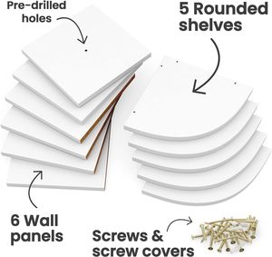 Estante de esquina Los estantes flotantes de pared de 5 capas son fáciles de montar para la decoración del dormitorio y la sala de estar para adolescentes - Product Image 5