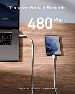 Anker 100W <b>USB</b> C to High Speed Charger <b>Cable</b> Powerline III 6ft 2.0 Type <b>Charging</b> Dual-Chip Design A8856 100W <b>USB</b> C to <b>USB</b> C Cabl - Product Image 3