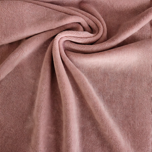 Premium 240gsm Dusty Rose Cotton Knitted Velour <b>Fabric</b> 80/20 Cotton Polyester Roll for Wholesale Garments - Product Image 1