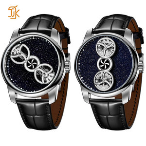 Montre mécanique de luxe à secondes centrales, heure errante, aventurine luminescente, montres automatiques pour hommes d'affaires, logo de marque personnalisé OEM - Product Image 5