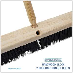 Boardwalk BWK20618 Negro 3 pulgadas Cerdas de Polipropileno de Peso Medio de 18 Pulgadas Cabezal de cepillo para limpieza de pisos - Product Image 4