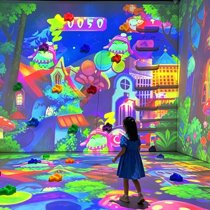 Système de jeu de projection murale pour enfants en salle de jeux avec équipement d'escalade interactif pour des expériences amusantes - Product Image 1