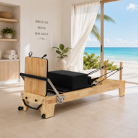 Reformer de Pilates en chêne robuste de qualité commerciale avec résistance réglable, certifié CE, équipement d'entraînement pour studio de gym