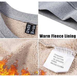 Người đàn ông của Sherpa lót rắn Polyester/Bông Lông Cừu Áo Thun crewneck Mùa Đông Áo thân thiện với môi thoáng khí - Product Image 3