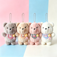 Peluche Ours Mignon avec Écharpe, Breloque Porte-clés, Pendentif pour Sac et Sac à Dos, Figurine en Peluche pour Machine à Pinces, Vente en Gros