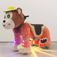 Grands animaux électriques à monnayeur pour enfants, modèles cheval et ours, pour centres commerciaux, animaux en peluche géants à roulettes