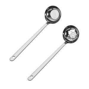 ทัพพีตักซุปสแตนเลส 316L พร้อมที่กรอง ด้ามยาว ก้นแบน อเนกประสงค์ สำหรับใช้ในบ้านและในที่สาธารณะ - Product Image 1