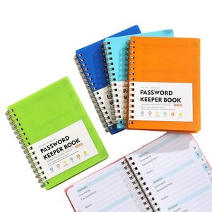 Carnet de notes exclusif A6 à spirale en PP avec index de lettres, en PU, pour enregistrement des identifiants de sites web – Excellent cadeau - Product Image 1