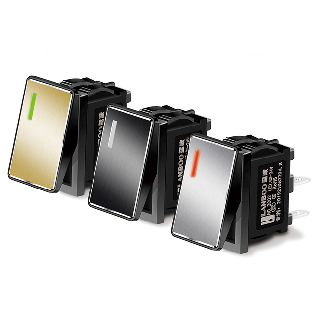 LANBOO 7A 220V Stainless Steel Rocker Switch IP40 CE Certified for Industrial & Marine Applications