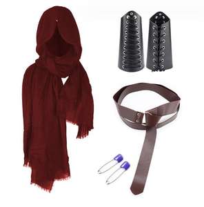 Ecowalson Medieval Knight cinturón de cuero chal hombres renacimiento medio hombro capa bufanda hebilla brazaletes Retro mágico corcho poción Bot - Product Image 4