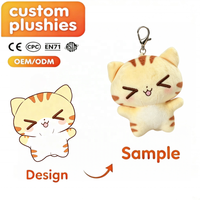 Porte-clés en peluche chat personnalisé, mignon et doux, animal en peluche, vente en gros, OEM, ODM, logo personnalisé, cadeaux pour enfants, breloque de sac, cadeau promotionnel