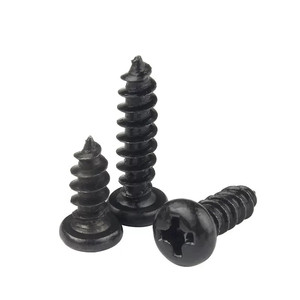 Vis autotaraudeuses à tête cylindrique M1 M2 X 3mm M3 M4, vis à bois à tête cylindrique zinguée noire, Tornillo Cabeza Redonda Cruzada - Product Image 2