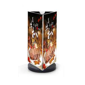 Portacarteles Giratorio Acrílico de 3 Caras, Soporte Ecológico para Menús, Exhibidor de Papel para Escritorio de Restaurante y Oficina - Product Image 6