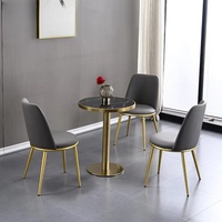 Chaise de salle à manger en cuir avec pieds en métal doré, chaise de maquillage, chaise de table avec dossier en PU, chaise de loisirs, chaise de café