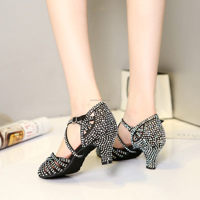 Chaussures de danse latine noires sur mesure pour adultes femmes Salsa Bachata professionnel Standard fabriqué chaussure professionnelle sur mesure