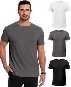 Camiseta de manga corta con cuello redondo para hombre, de color sólido, algodón suave de primera calidad, básica, informal, para uso diario, disponible para venta al por mayor. - Product Image 1
