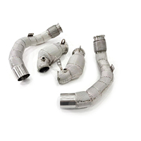 Downpipe Baja Tahan Karat MPER T304 Dengan Pelindung Panas Untuk BMW X5M F95 X6M F96 Suku Cadang Performa Siap Balap