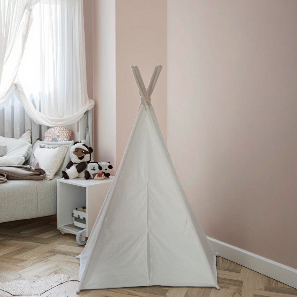 Natural Cotton Canvas Teepee Soft Sports Toy Tents for Kids Indoor Play Indian Tent Protective Cloth Material for Children