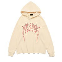 Nouveau style streetwear, sweat à capuche court uni, 100% coton épais, logo brodé personnalisé, coupe oversize, épaules tombantes, respirant, pour homme
