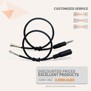 <span class=keywords><strong>Cable</strong></span> AUX blindado de 3,5mm macho/hembra a <span class=keywords><strong>Cable</strong></span> de Audio estéreo de extremo abierto conector TRRRS Audio de coche/PC/<span class=keywords><strong>TV</strong></span>/sistema de sonido de estudio Mezclador - Product Image 2
