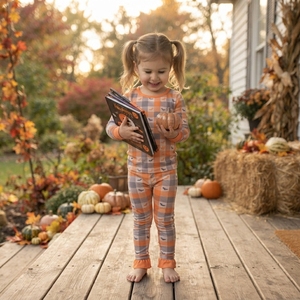 GLP3508 rts Ensemble de vêtements pour petite fille avec nœuds roses et imprimé Père Noël, vêtements pour enfants en gros, ensemble de vêtements pour fille à manches longues - Product Image 5