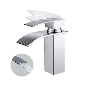 洗面台ミキサー滝タップ浴室真鍮正方形蛇口C55