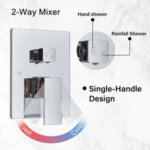 Ensemble <span class=keywords><strong>de</strong></span> robinet <span class=keywords><strong>de</strong></span> douche à effet pluie chromé, salle <span class=keywords><strong>de</strong></span> bain, acier inoxydable, montage mural, encastré, système <span class=keywords><strong>de</strong></span> douche <span class=keywords><strong>de</strong></span> <span class=keywords><strong>16</strong></span> pouces, mélangeur d'eau chaude et froide - Product Image 4