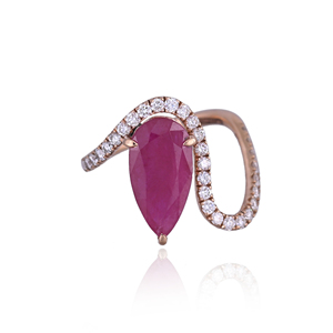 Custom Vintage Ruby 925 Sterling <b>Silver</b> <b>Ring</b> Natural Stone <b>Adjustable</b> with Rose Gold Plating Luxury Wedding Party Classic Style - Product Image 3