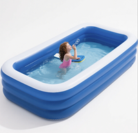 Piscine gonflable rectangulaire Yangchen bleue et blanche en PVC, épaisse, durable, écologique, portable pour enfants, usage extérieur et domestique – Meilleure vente