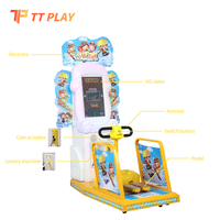 Machine de jeu d'arcade TT Play Speed Skater à monnayeur, avec support en anglais, construction en métal et plastique, pour usage intérieur dans les centres de jeux