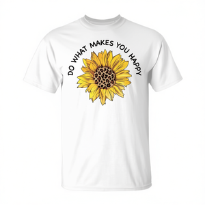 T-shirt Sunflower avec citation « Faites ce qui vous rend heureux », design unisexe, taille adulte - Product Image 2