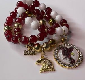 สร้อยข้อมือ HBCU ลาย Warren Easton McDonough JFK SU Alabama bulldogs เครื่องประดับวิทยาลัย HBCU สีดำ ประดับลูกปัดแก้ว - Product Image 4