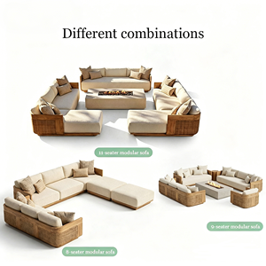 Ensemble <span class=keywords><strong>de</strong></span> canapés <span class=keywords><strong>de</strong></span> <span class=keywords><strong>jardin</strong></span> <span class=keywords><strong>de</strong></span> luxe minimalistes OEM/ODM, <span class=keywords><strong>en</strong></span> teck résistant aux intempéries et tressé <span class=keywords><strong>en</strong></span> corde, pour projets <span class=keywords><strong>de</strong></span> villas, hôtels et complexes hôteliers - Product Image 4