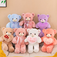 Ours en Peluche Géant Cœur Amour 55 cm, Jouet en Peluche Personnalisé pour la Saint-Valentin et Anniversaire