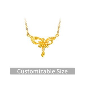 จี้สร้อยคอทองคำแท้ 24K รูปใบโคลเวอร์สี่แฉก ทองคำบริสุทธิ์ <span class=keywords><strong>999.9</strong></span> ปรับแต่งวัสดุได้ ของขวัญนำโชคสำหรับผู้หญิง - Product Image 3