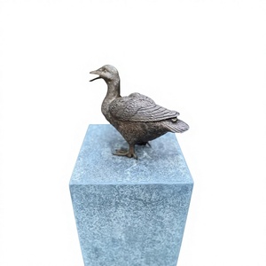 Decorative Bronze Custom Bird Sculpture <b>Hand</b> <b>Casted</b> Vintage Duck Figurine Decor Garden Supplies - Product Image 1