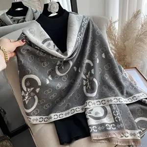 Winter Warm Men's and Women's Cashmere Scarf Designer Customized Luxury and Fashionable Weaving Tassel Cashmere Scarf Shawl