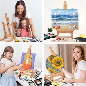 Ensemble de peinture acrylique pour adultes et enfants, 69 pièces, <span class=keywords><strong>kit</strong></span> de peinture complet avec <span class=keywords><strong>chevalet</strong></span>, pinceaux, toile et palette, fournitures artistiques - Product Image 6