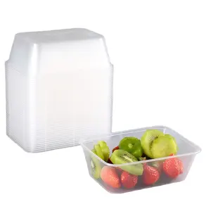 Vers Dienblad Supermarkt Transparante Fruitdoos Groente Gekookt Voedsel Wegwerp Verpakking En Conservering Verpakking