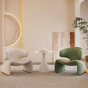 <span class=keywords><strong>Poltrona</strong></span> Singola di Design Nordico con Braccioli Ergonomici Confortevoli, Rivestita in Velluto, Adatta per Aree di Ricevimento in Hotel - Product Image 5