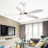 Proveedor de fábrica Estilo simple Decoración del hogar 56 "Precio bajo Gran Dc Blanco Abs Blade Ventilador de techo de metal
