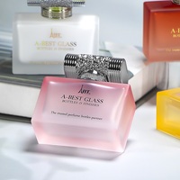 Bouteilles de parfum en verre carré transparent haut de gamme 30ml 50ml 100ml conteneurs de parfum de luxe vides parfum de luxe rechargeable