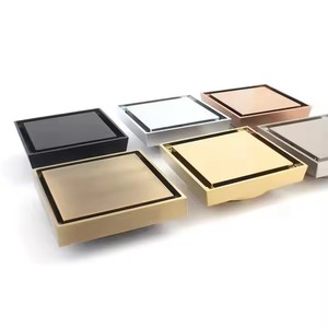 浴室床排水ステンレス鋼Drenaje Del Sueloタイル挿入ブラックゴールド真鍮シャワーストレーナー床排水 - Product Image 1