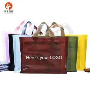 Thank You Plastic Shopping Gift Bag Custom Printed Made Logo Plastic Shopping Bag Plastic Gift Customized Plastic Tote Shopping Bags With Handle