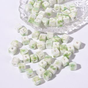 Cuentas de Cerámica Verde Pastel al por Mayor, Forma Irregular, Cuentas para Hacer Joyería, Cuentas Espaciadoras, Collar, Pulsera, Modelo Chino - Product Image 2