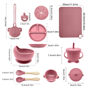Juego de Alimentación de Silicona Ecológico Personalizado para Bebés con Platos, Vasos Antiderrames y Chupete para Niños Pequeños, Apto para Lavavajillas, Diseño Moderno de Dibujos Animados - Product Image 6