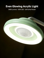 Ventilateur de plafond sans pales Yeyun à profil bas avec lumière LED, purificateur d'ions plasma, sûr pour la famille