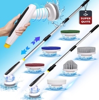 Brosse de nettoyage électrique rechargeable pour carrelage, salle de bains, cuisine, voiture, fenêtre